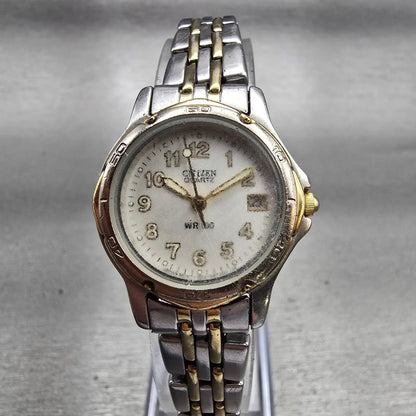 Citizen Watch Women 24mm Silver Dial Two Tone Date Round 1012-S72684 New Battery0