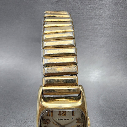 Hamilton Boulton Watch Men 23mm Cream Dial 14K Gold Filled Manual Wind Runs VTG4