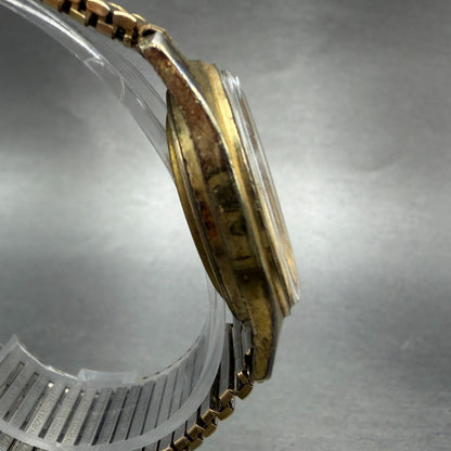 Hamilton Watch Men 34mm Cream Dial Gold Tone Date Round NO CASEBACK New Battery3