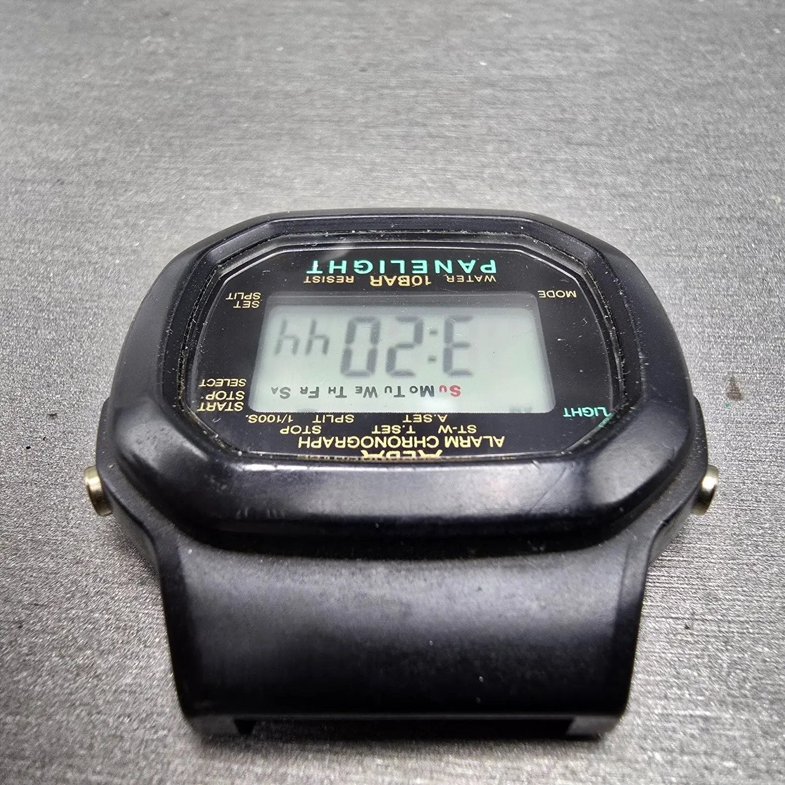 Seiko Alba Watch Men 40mm Black Digital Alarm Chronograph Y735-4A30 New Battery5