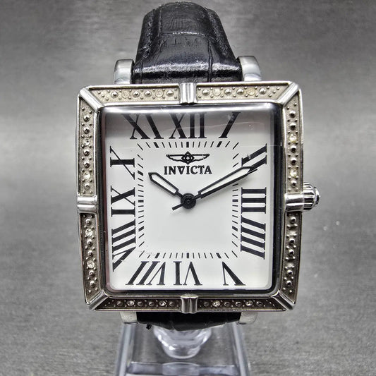 Invicta Wildflower Tank Watch Women 33mm White Dial Silver Tone 14433 New Batt0