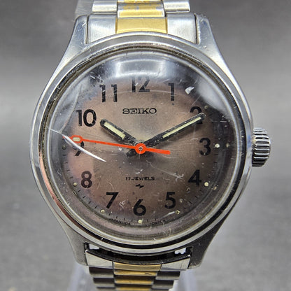 Seiko Watch Women 25mm Black Dial Two Tone Manual Vintage Round 1104-0259 PARTS2
