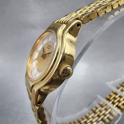 Seiko Watch Women 19mm White Dial Gold Tone Round V4010289 New Battery2
