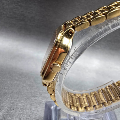 Seiko Tank Watch Women 18mm Black Dial Gold Tone Rectangle V401-5528 New Battery2