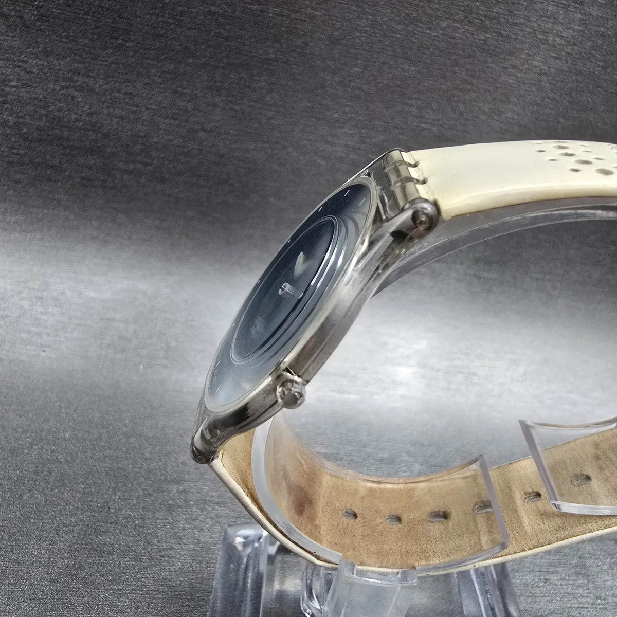 Swatch Turquoisia Watch Women 34mm Blue Dial Clear Case Round SFK172 New Battery2