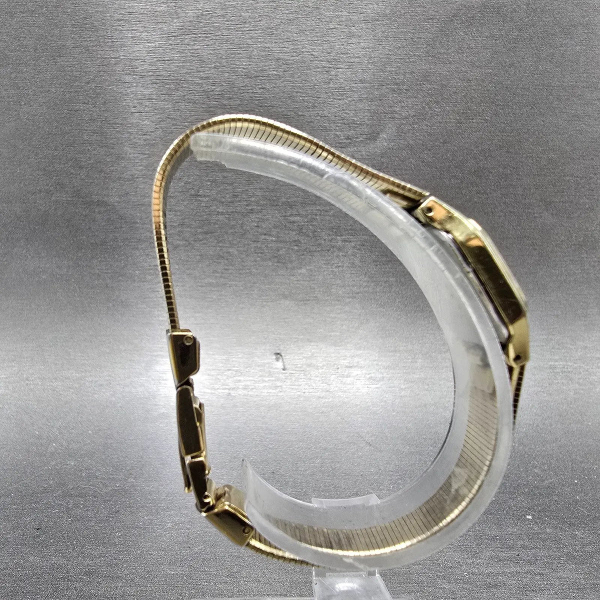 Seiko Watch Women 17mm Champagne Dial Gold Rectangle 2C20-5789 New Battery VTG8