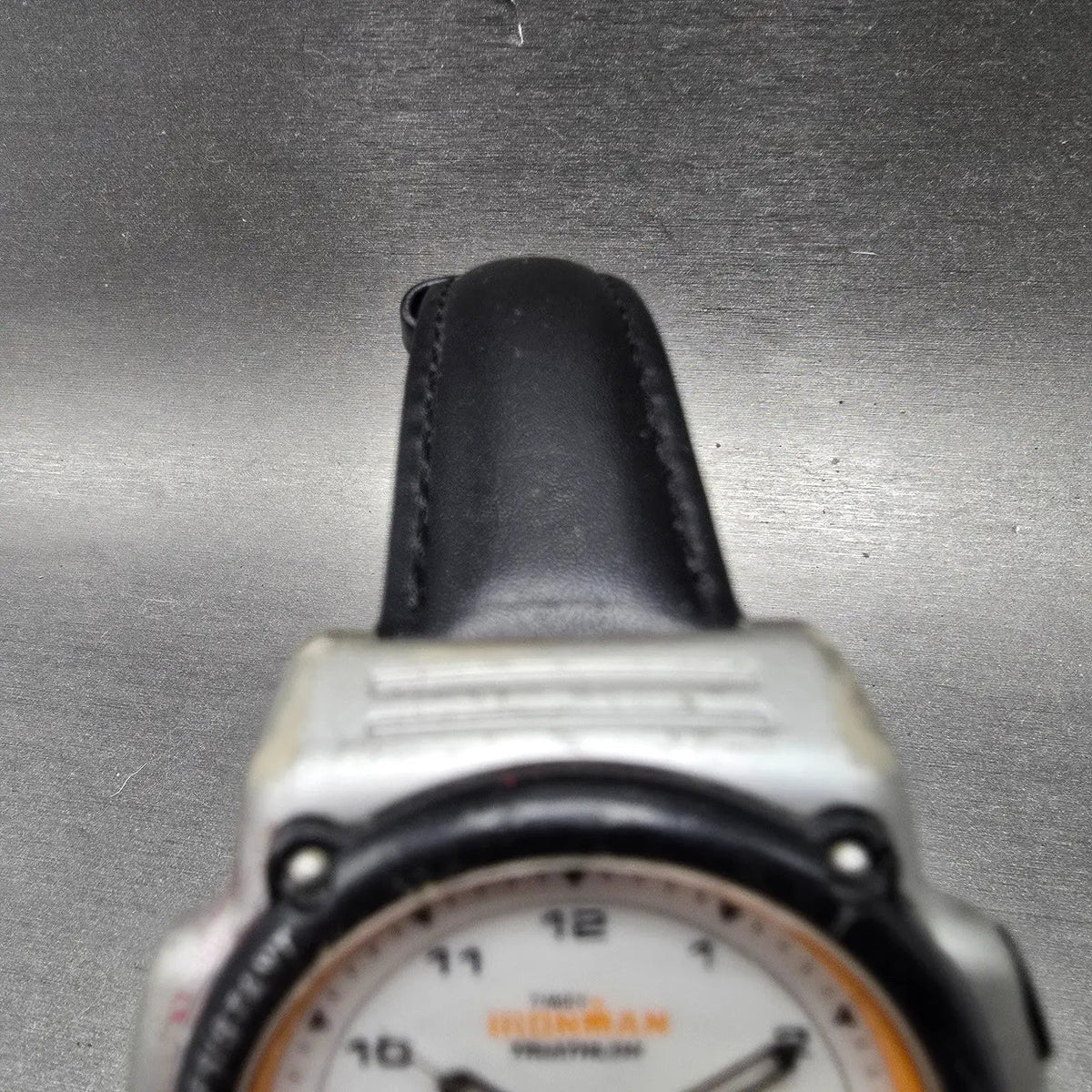 Timex Ironman Triathlon Watch Men 42mm White Dial Silver Alarm Chrono READ Runs5