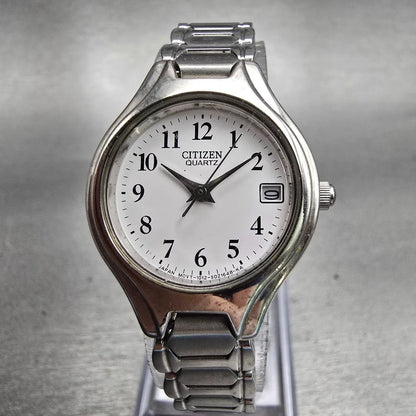 Citizen Watch Women 23mm White Dial Silver Tone Date Round 1012-S011615 New Batt0