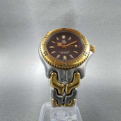 TAG Heuer Professional Watch Women 29mm Black Dial Two Tone Date S95215 New Bat6