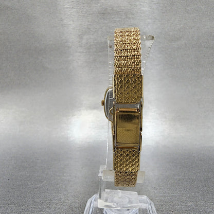 Seiko watch Women 20mm Champagne Dial Gold Tone Rectangle 12215340 New Battery7