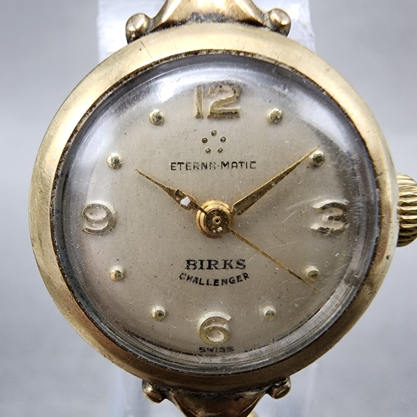 Eterna Matic Watch Women 21mm Cream Dial Gold Tone Automatic PARTS Vintage2