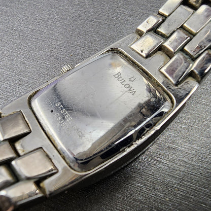 Caravelle Bulova Watch Women 20mm White Dial Silver Tone Rectangle 43L48 NewBatt