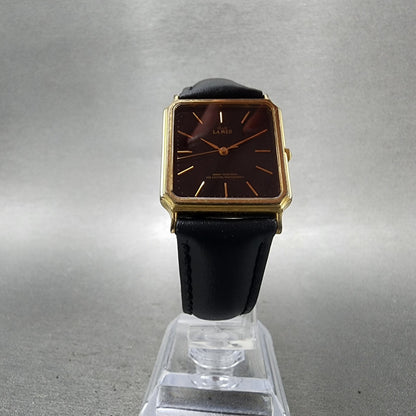 Citizen Club Lamer Tank Watch Men 25mm Black Dial Gold Tone Rectangle New Batt5