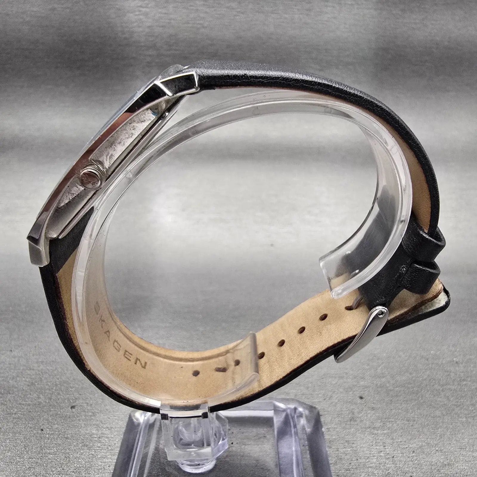 Skagen Watch Men 31mm White Dial Silver Tone Rectangle 691LSLS New Battery6