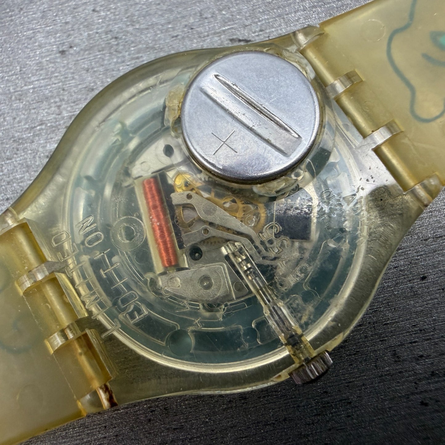Swatch Flowers Watch Unisex 34mm White Dial Clear Case GK207 Round New Battery9