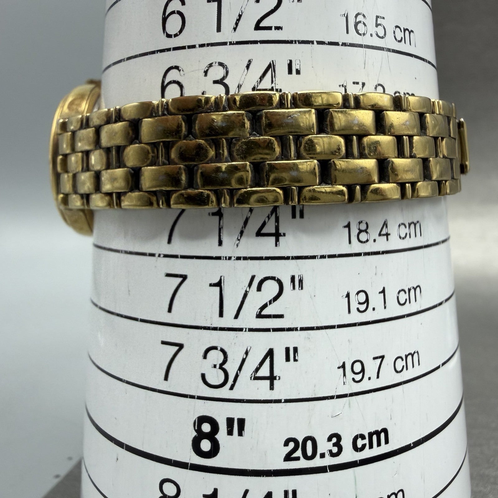Seiko Watch Women 24mm Gold Dial Gold Tone Date Round 7N82-0071 New Battery ABC10