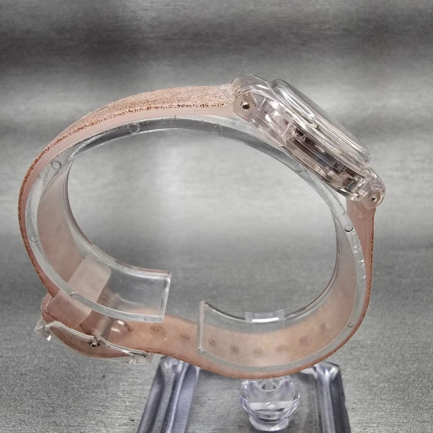 Swatch PINKINDESCENT TOO Watch Women Rose Gold Dial Clear Case LK354D New Batt8