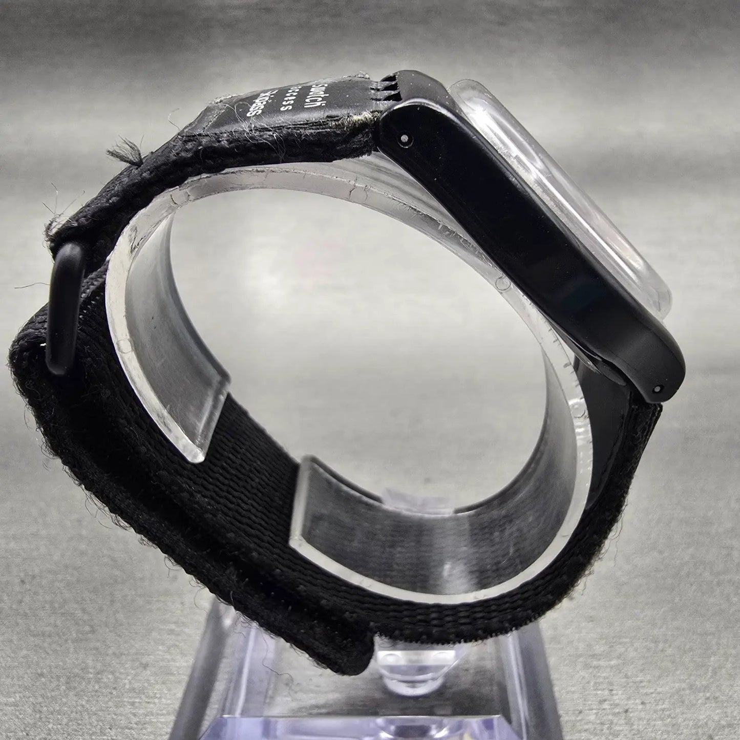 Swatch Access DOUBLE LOOP Watch Men Purple Dial Black Tone SKB100 New Battery8