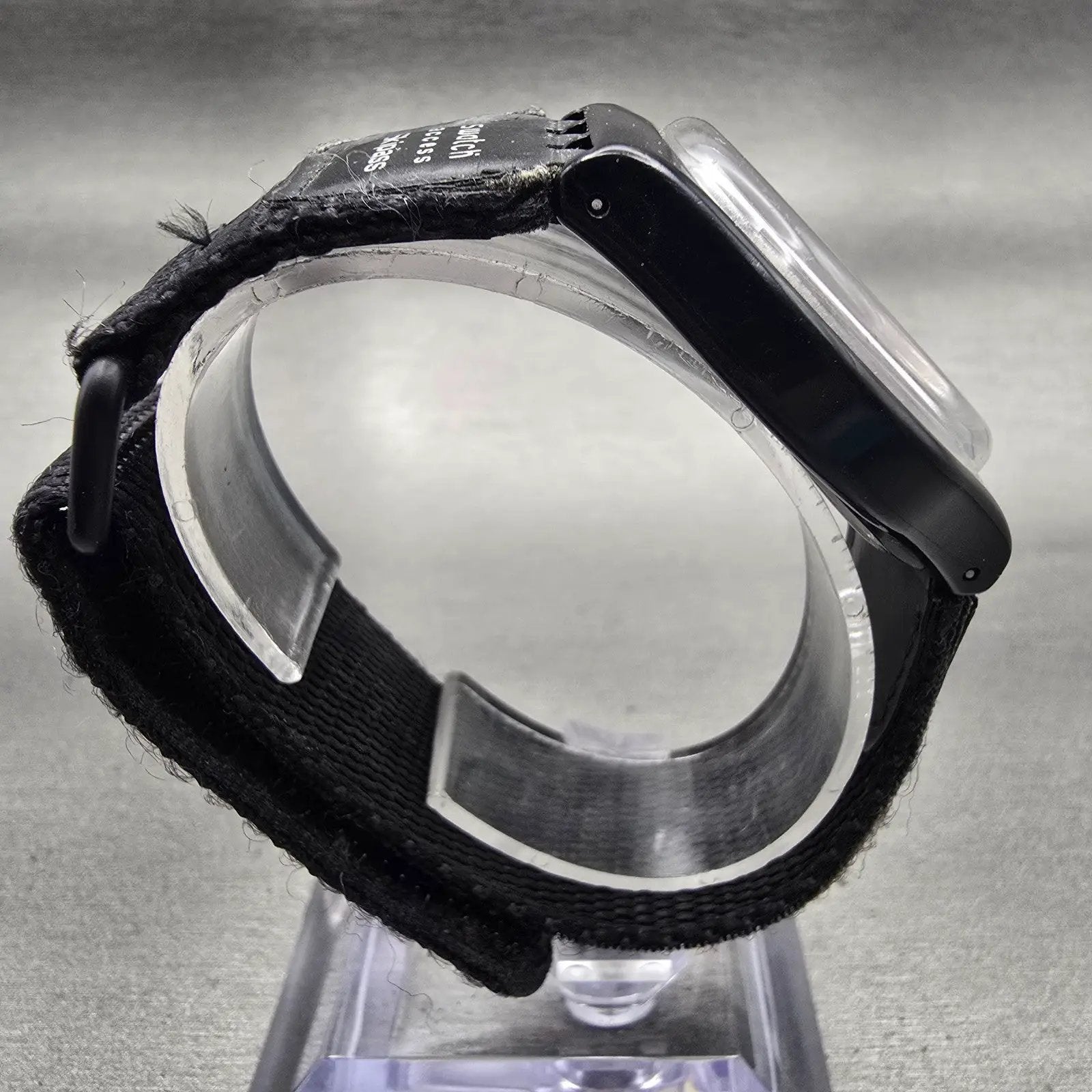 Swatch Access DOUBLE LOOP Watch Men Purple Dial Black Tone SKB100 New Battery8