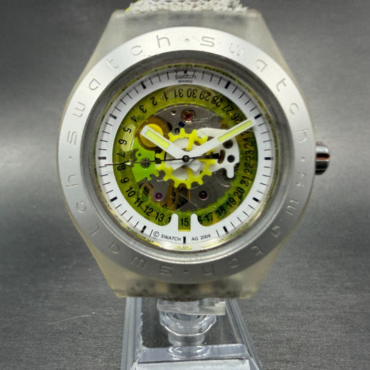 Swatch  Irony Diaphane Automatic Citrime Watch Men 42mm Skeleton Dial Clear Runs0