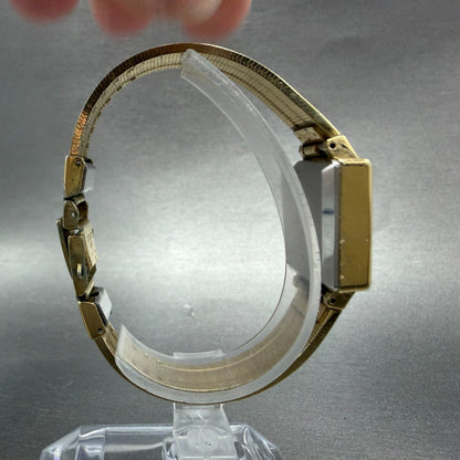 Seiko Tank Watch Women 20mm Black Dial Gold Tone Rectangle 4301-5030 New Battery8