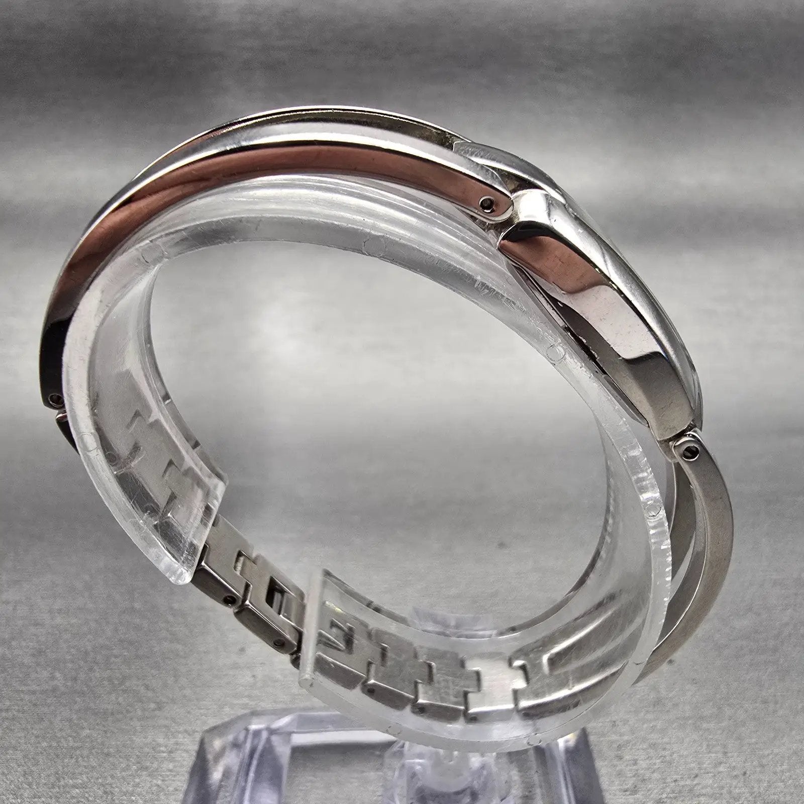 Bulova Watch Women 17mm Black Dial Silver Tone Rectangle 96T03 New Battery8