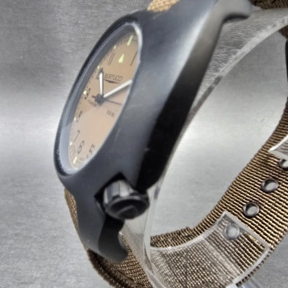 Bertucci D-1T watch 42mm Brown Dial Black Titanium Round Brown Band New Battery2