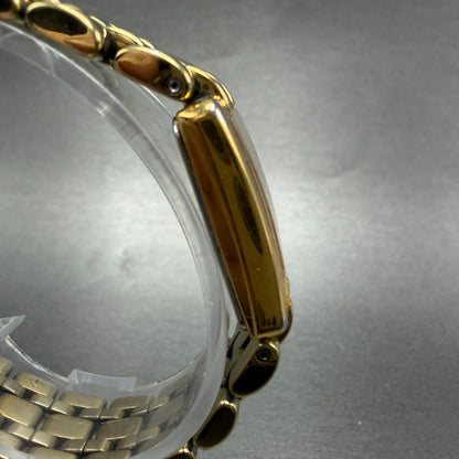 Seiko Tank Watch Women 17mm Champagne Dial Gold Tone 1N00-6B79 New Battery VTG3