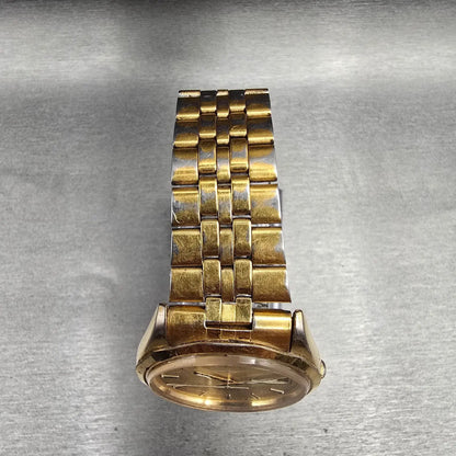 Seiko Pulsar Watch Men 35mm Champagne Dial Gold Tone Daydate Y148-8070 New Batt4