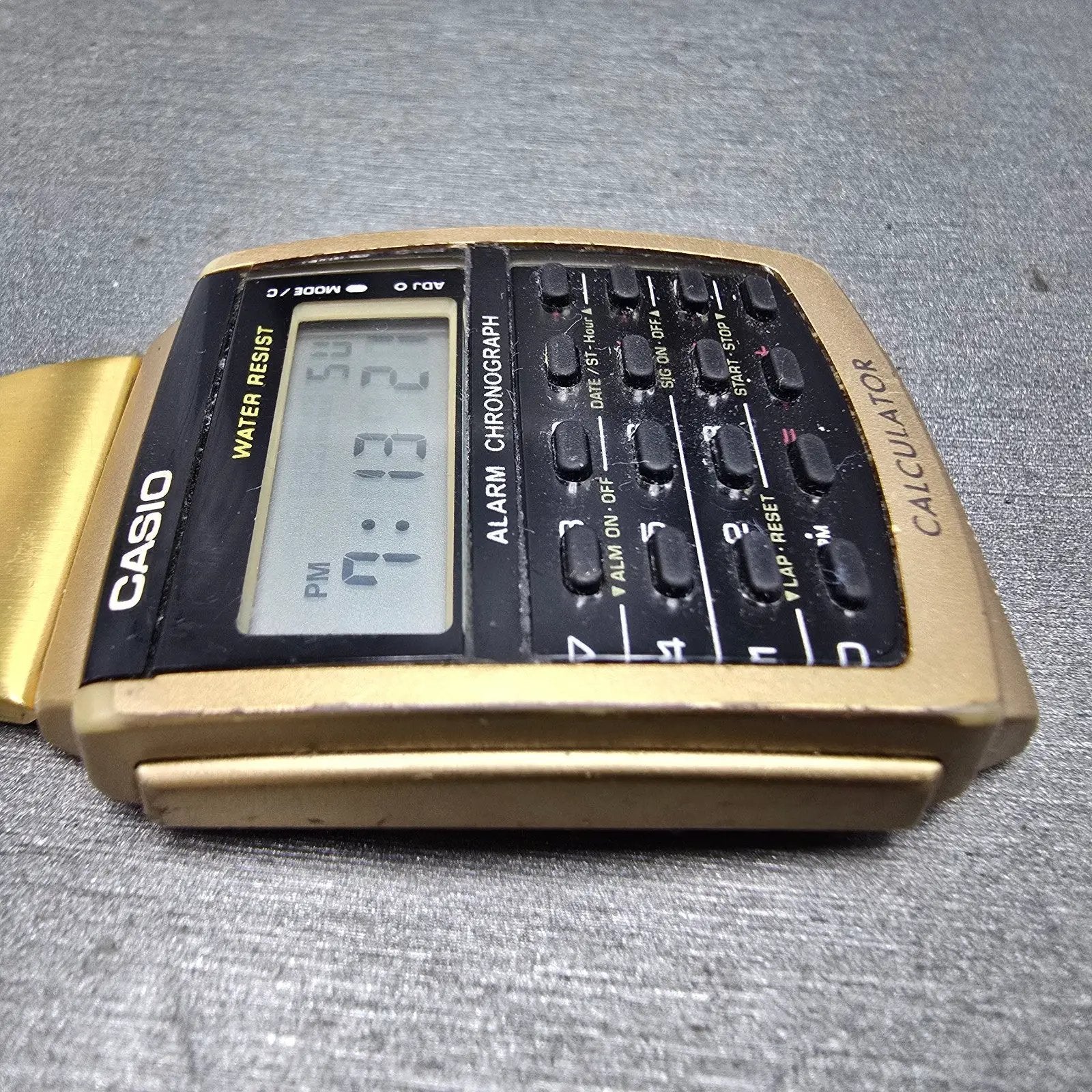 Casio Calculator CA-506 Watch Men 35mm Gold Alarm Chronograph READ!! New Battery6
