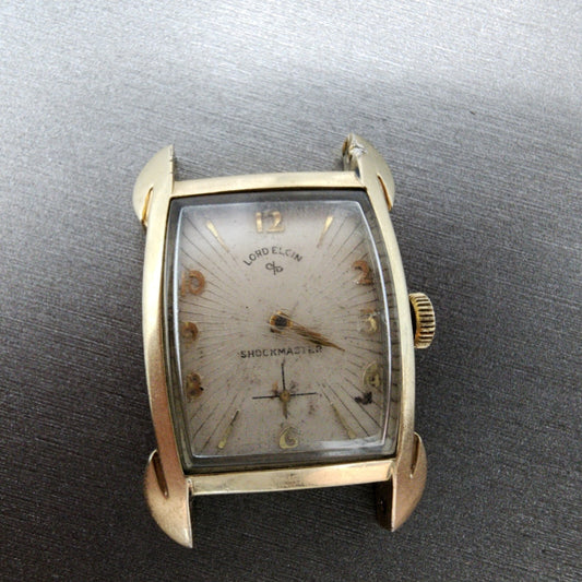 Lord Elgin Watch Men 24mm Cream Dial 14K Gold Filled Cal 713 21 jewwls PARTS0