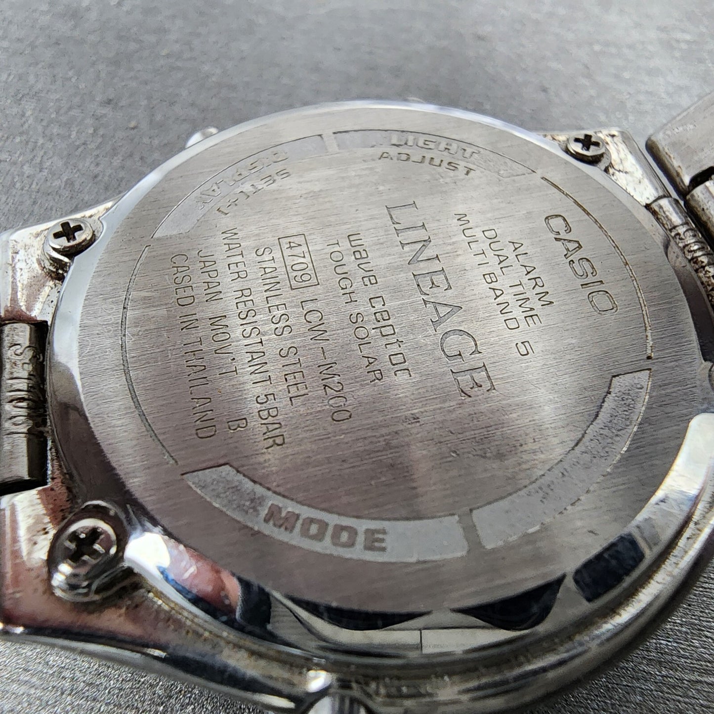 Casio Lineage Watch Men 38mm Gray Dial Steel Analog Digital Solar LCWM200 Works10