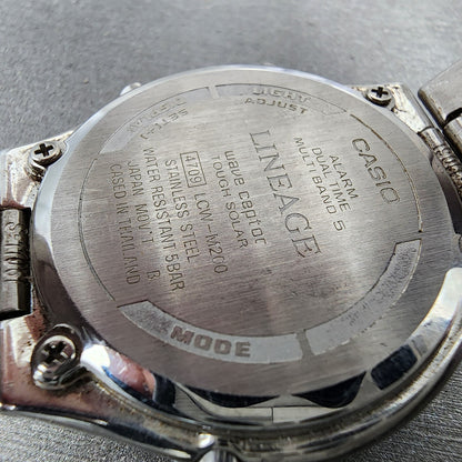 Casio Lineage Watch Men 38mm Gray Dial Steel Analog Digital Solar LCWM200 Works10
