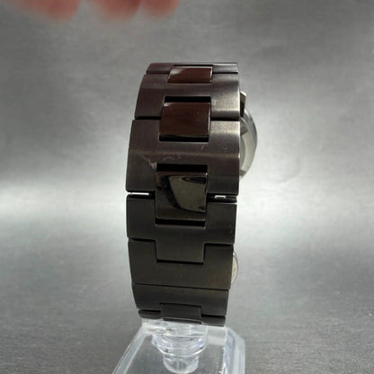 Movado Bold Watch Women 36mm Black Dial Black Tone Crystal Accent New Battery G7