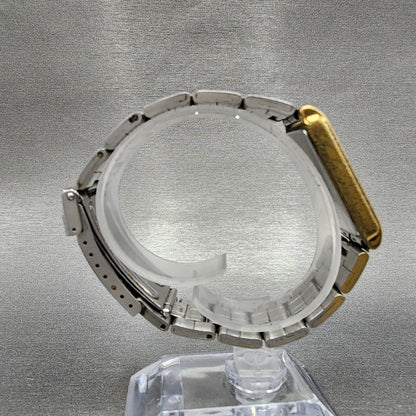 Seiko Tank Watch Men 26mm Champagne Dial Two Tone V701-5e40 New Battery