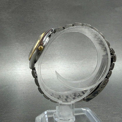 Seiko SQ Watch Women 23mm Silver Dial Two Tone Daydate 3Y03-0A10 New Battery VTG6
