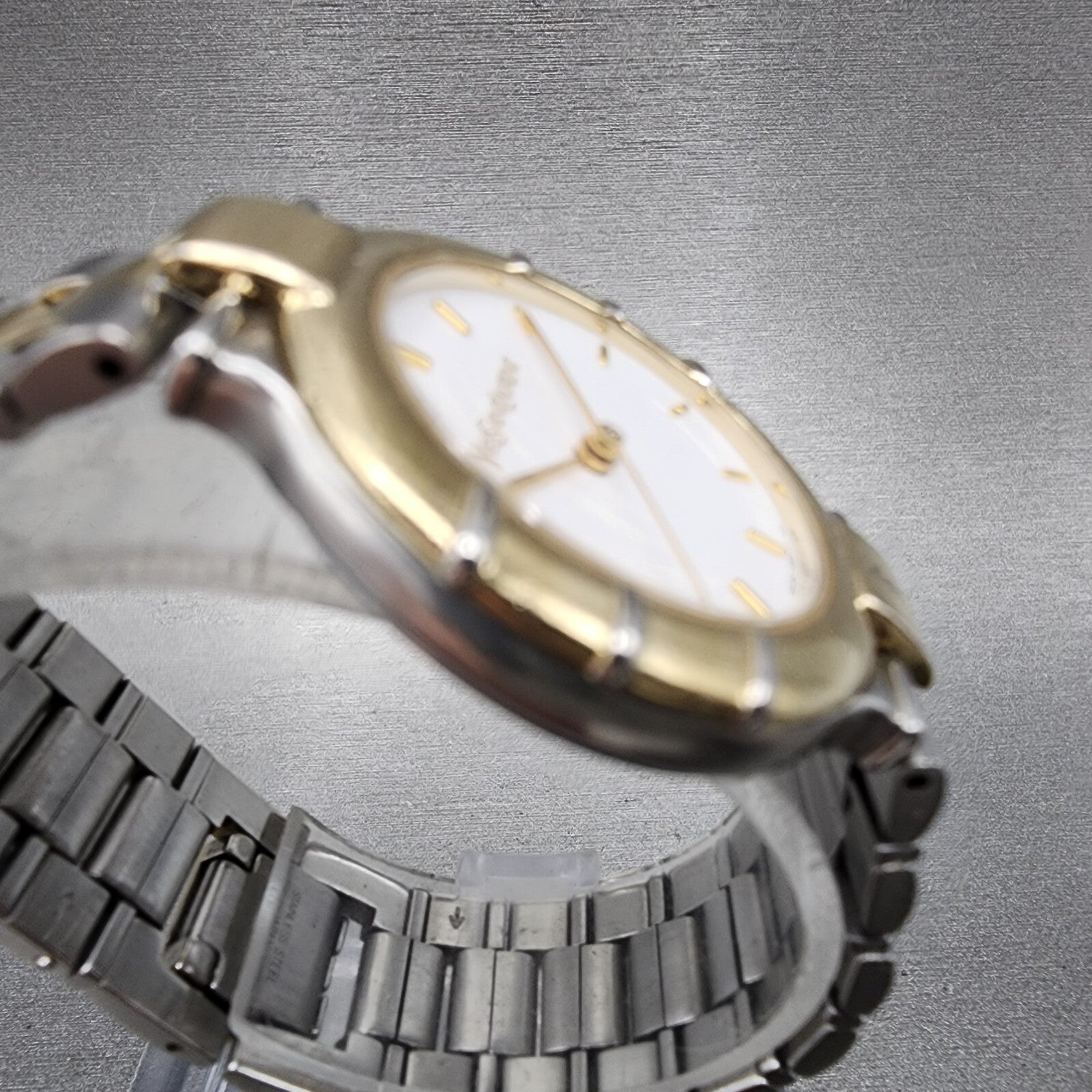 Yves Saint Laurent Watch Women 29mm White Dial Two Tone 4630E63450 New Battery3