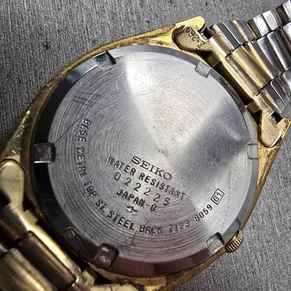 Seiko SQ President Watch Men 36mm Gold Dial Gold Tone Daydate 7123-8059 New Batt10