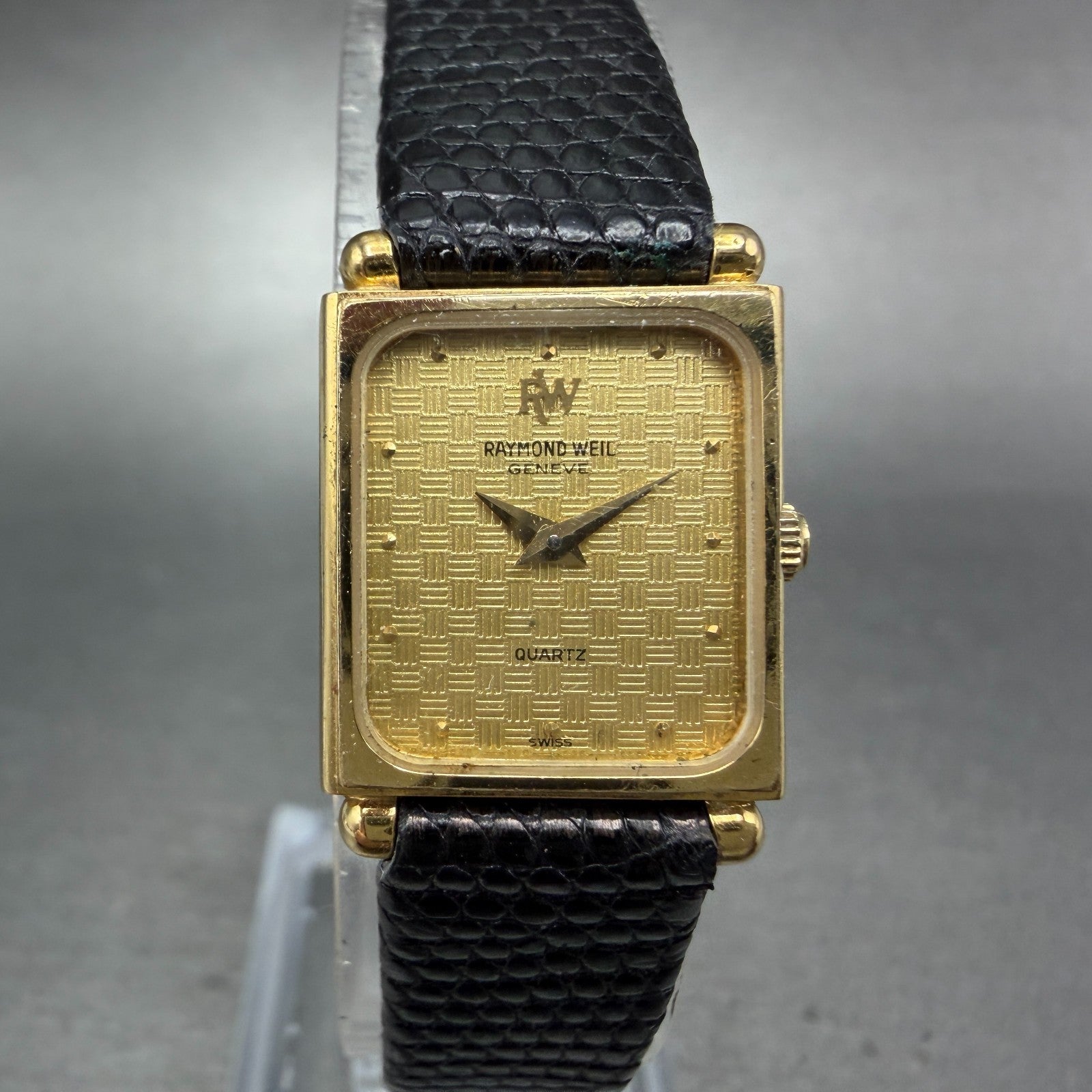 Raymond Weil Tank Watch Women 17mm Gold Dial Gold Plated Rectangle 5732 PARTS0