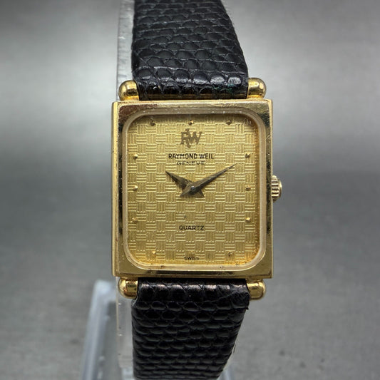 Raymond Weil Tank Watch Women 17mm Gold Dial Gold Plated Rectangle 5732 PARTS0