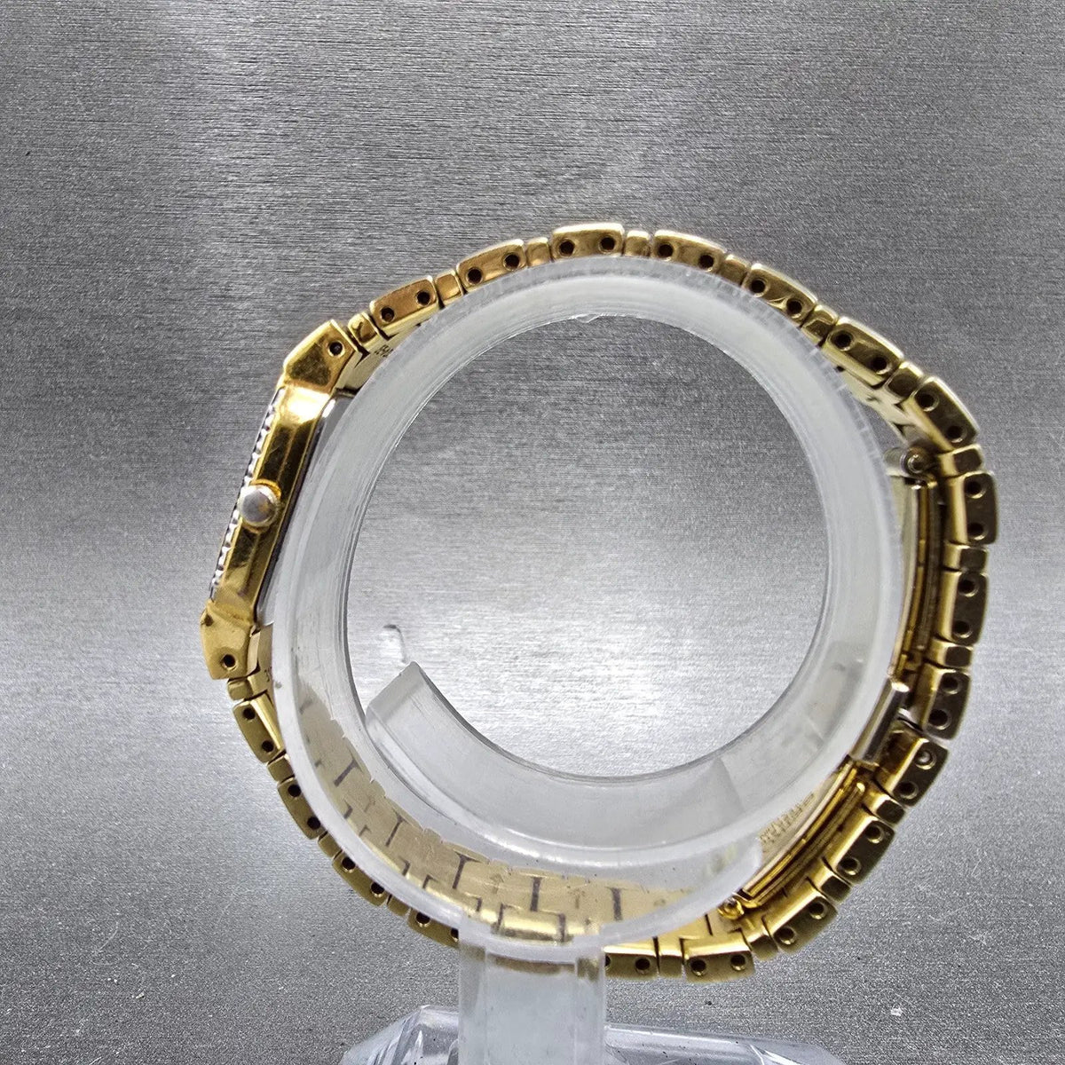 Seiko Tank Watch Women 15mm Black Dial Gold Diamond Bezel Rectangle  New Battery7