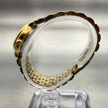 Seiko Watch Women 23mm White Dial Gold Tone Date Round 7N82-0228 New Battery VTG6