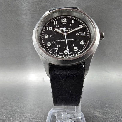 Duluth Trading Co. Field Watch Men 37mm Black Dial Steel Date Round New Battery5