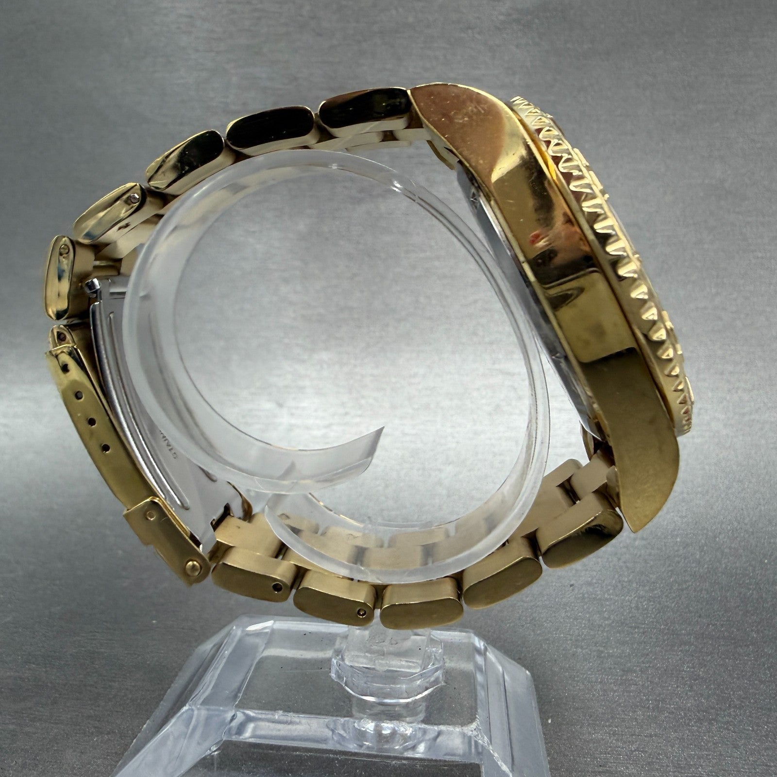 Invicta Pro Diver 1774 Chronograph Watch Men 44mm Champagne Dial Gold Tone Runs8