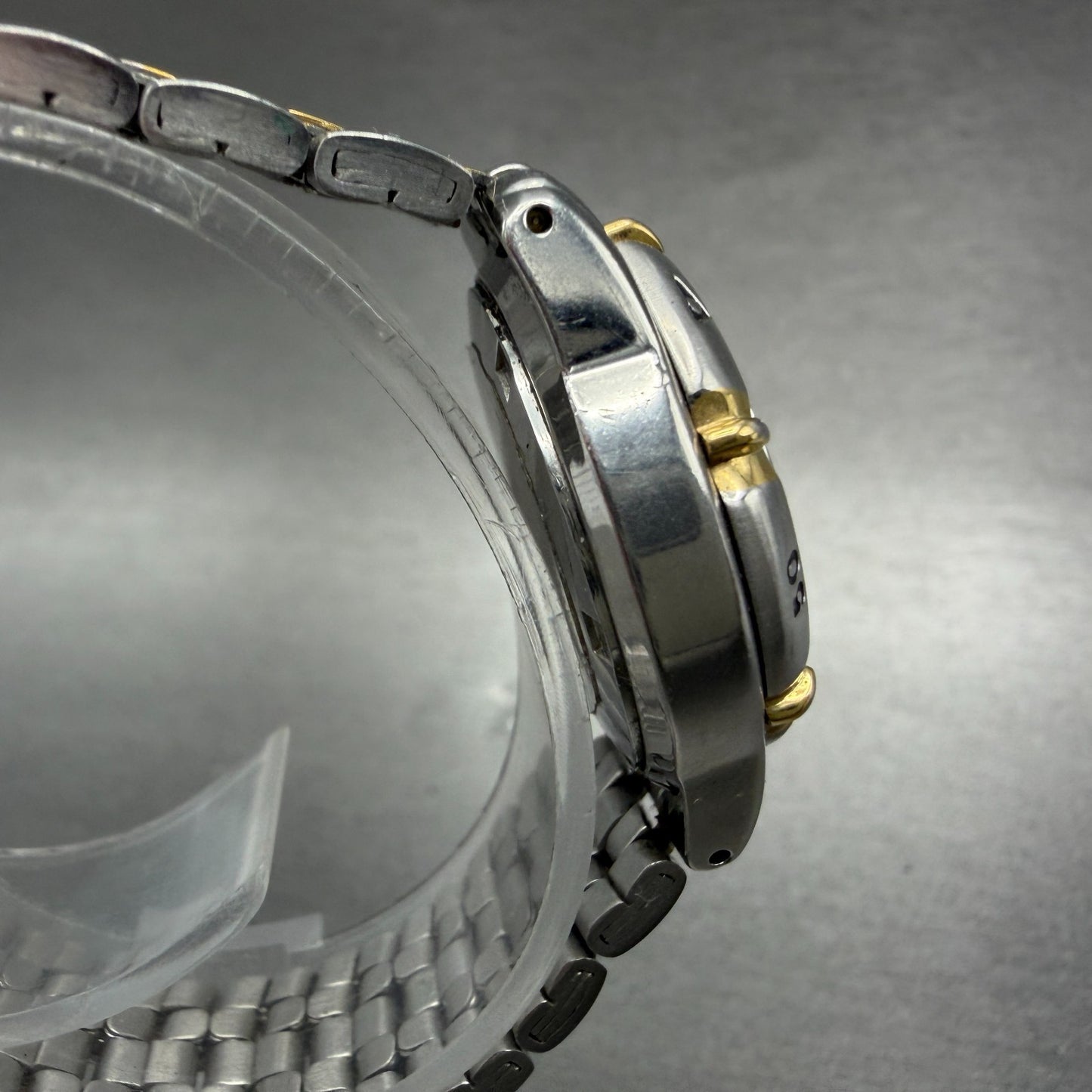 Bulova Marine Star Dive Watch Women 28mm Black Dial Two Tone Date Round New batt3