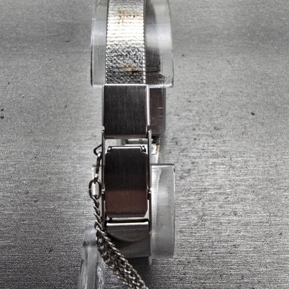 Seiko Watch Women 17mm Blue Dial Silver Tone Rectangle 21-3141 Manual Wind VTG7