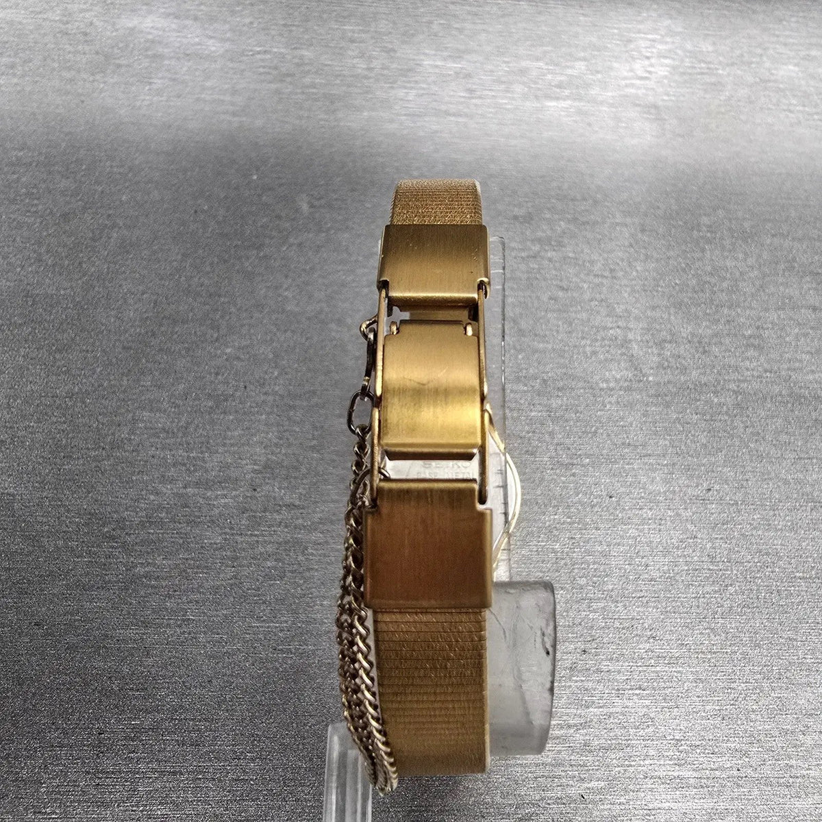 Seiko SX Watch Women 19mm Gold Dial Gold Tone Round 2Y00-0010 New Battery7