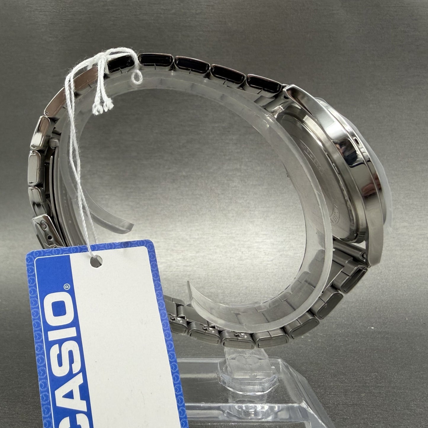 Casio MTP-E350 Watch Men 39mm Black Dial Silver Tone Daydate Metal Bracelet8