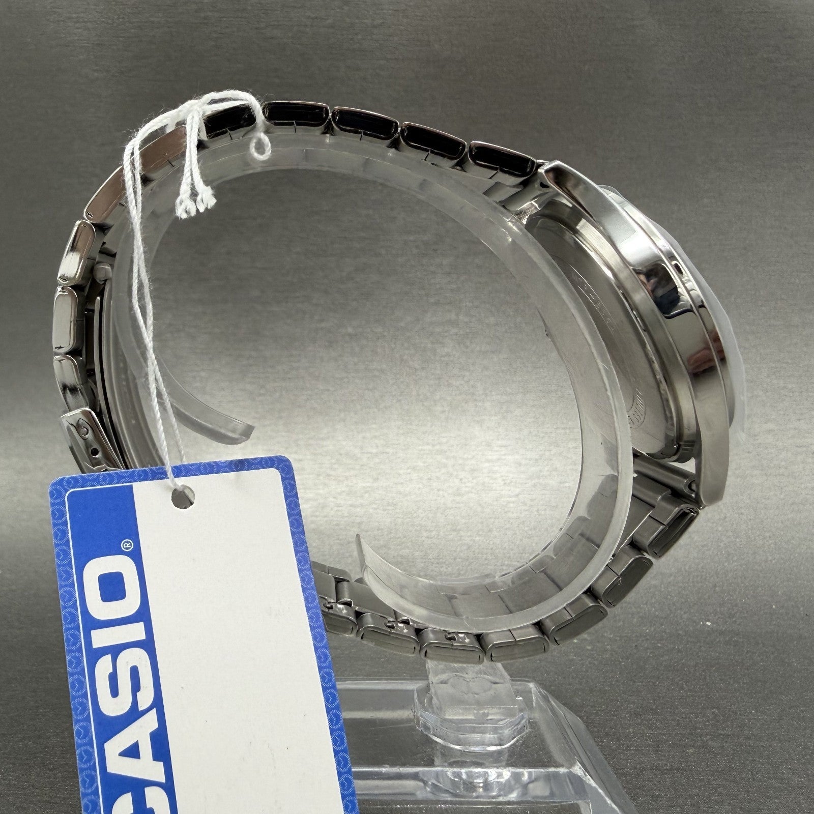 Casio MTP-E350 Watch Men 39mm Black Dial Silver Tone Daydate Metal Bracelet8