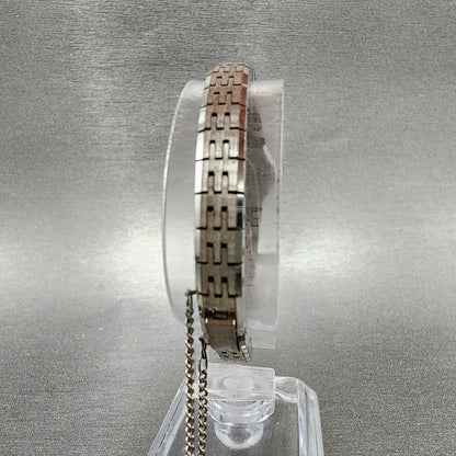 Seiko Watch Women 18mm Silver Dial White Gold Tone Round Manual Wind Runs VTG8
